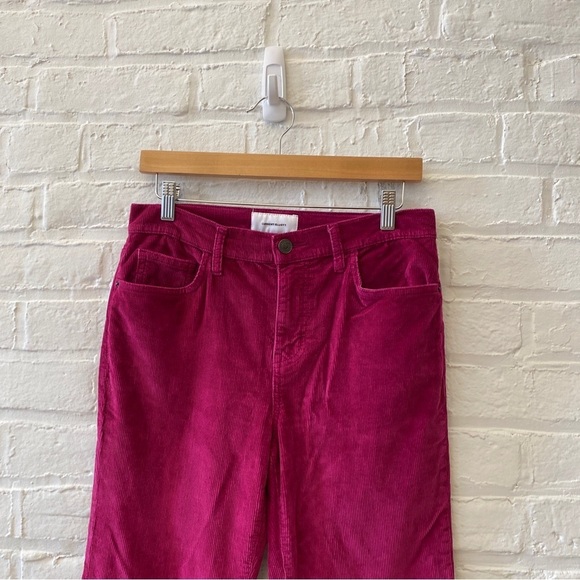 Current/Elliot || Corduroy Crop Flare Pants Magenta Fuchsia Pink 29 - Picture 8 of 10